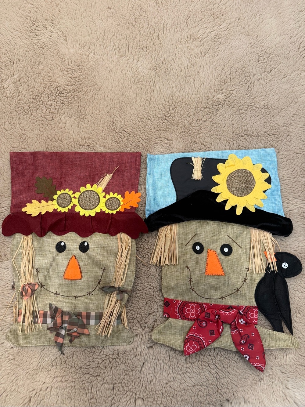 Evergreen Fall Scarecrow Garden Flags Set of 2 Sunflower Autumn Decor